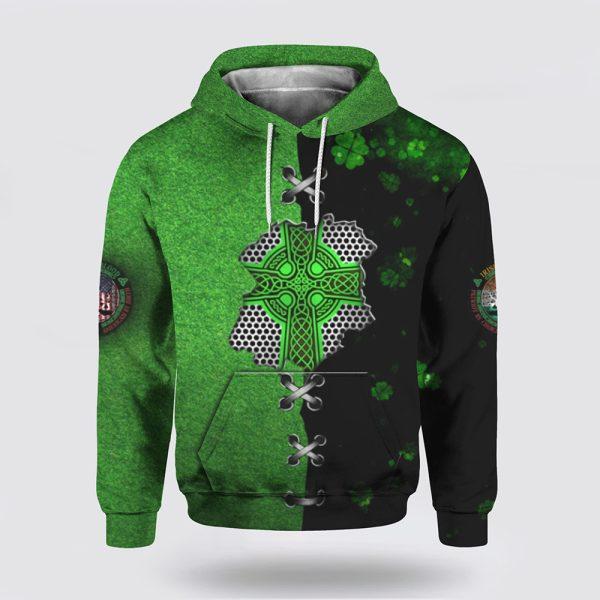 St Patrick’s Day Hoodie, Irish St Patrick Celtic Knot 3D All Over Print Hoodie, St Patricks Day Shirts