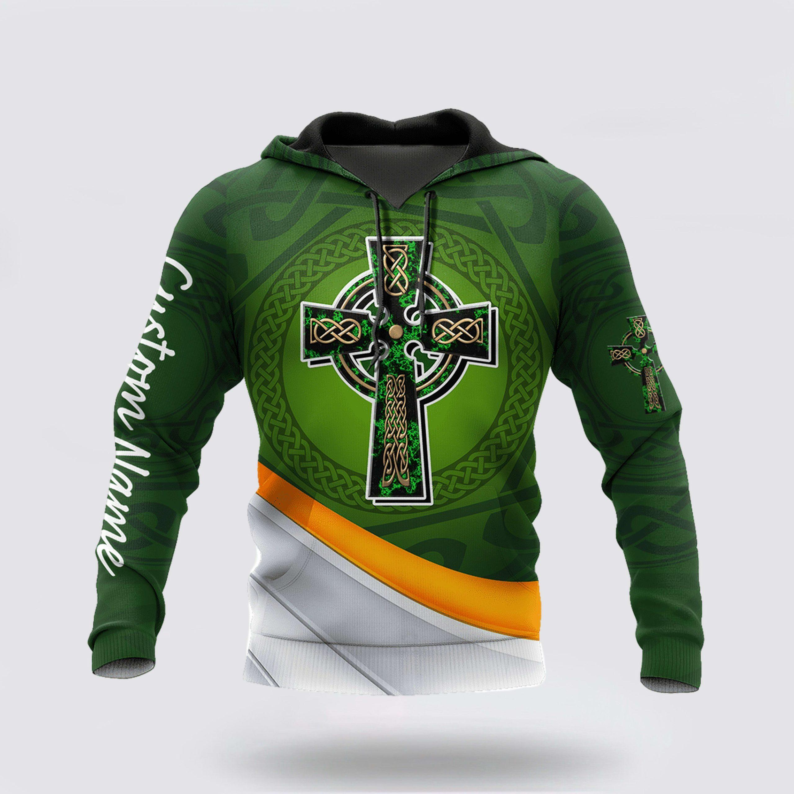 St Patrick’s Day Hoodie, Irish St Patricks Cross 3D Hoodie Shirt For Men And Women Custom Name, St Patricks Day Shirts St Patrick’s Day Hoodie, Irish St Patricks Cross 3D Hoodie Shirt For Men And Women Custom Name, St Patricks Day Shirts