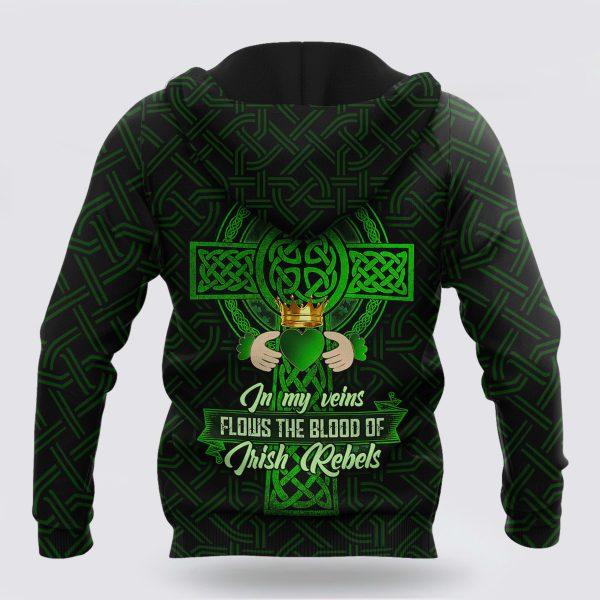 St Patrick’s Day Hoodie, Irish St Patricks Day All Over Print 3D Hoodie Shirt For Men, St Patricks Day Shirts
