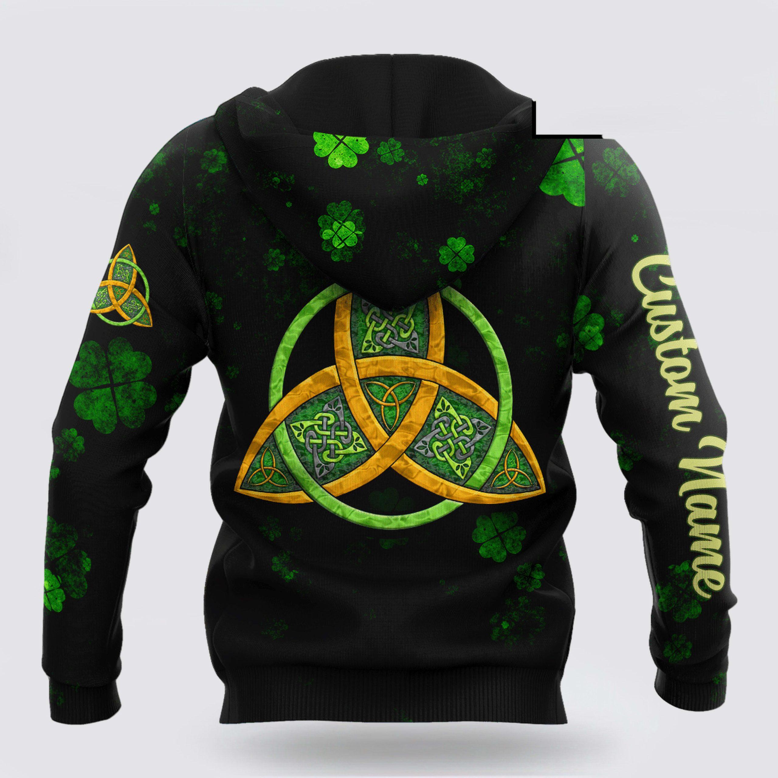 St Patrick’s Day Hoodie, Irish St Patricks Day Celtic 3D Hoodie Shirt For Men And Women Custom Name, St Patricks Day Shirts