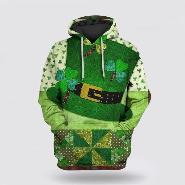 St Patrick’s Day Hoodie, Irish St Patricks Day Custom Sharm Rock Over Print 3D Hoodie, St Patricks Day Shirts