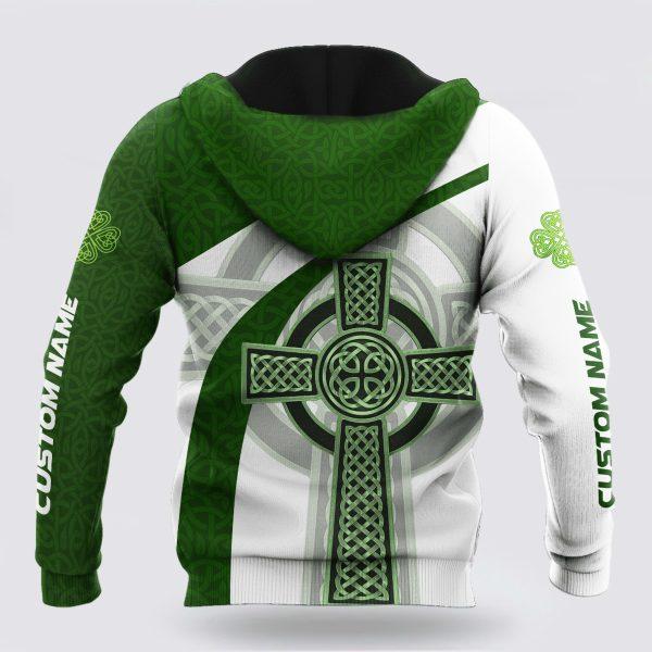 St Patrick’s Day Hoodie, Personalized Irish Celtic Knot Cross 3D Design Print Hoodie Gift For Saint Patrick’s Day, St Patricks Day Shirts