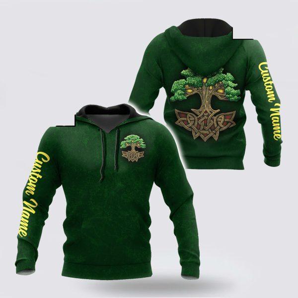 St Patrick’s Day Hoodie, Personalized Irish Tree Of Life St Patricks Day 3D All Over Printed Hoodie, St Patricks Day Shirts