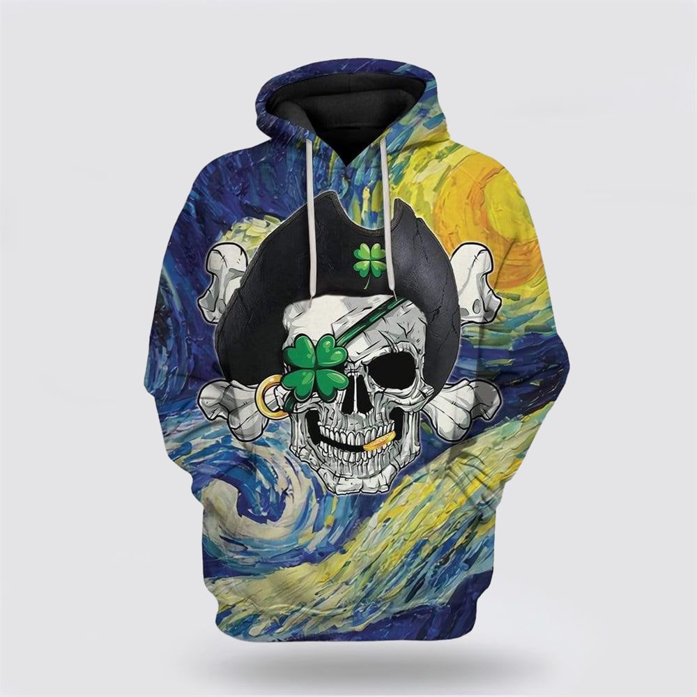 St Patrick’s Day Hoodie, Pirate St Patrick Night Custom Hoodie Apparel, St Patricks Day Shirts