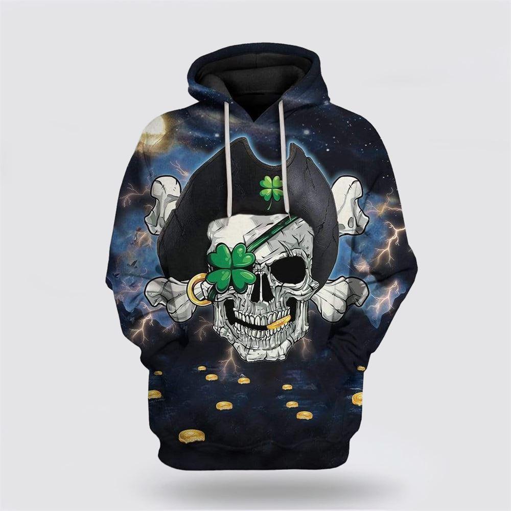 St Patrick’s Day Hoodie, Pirate St Patrick’s Day Custom Hoodie Apparel, St Patricks Day Shirts