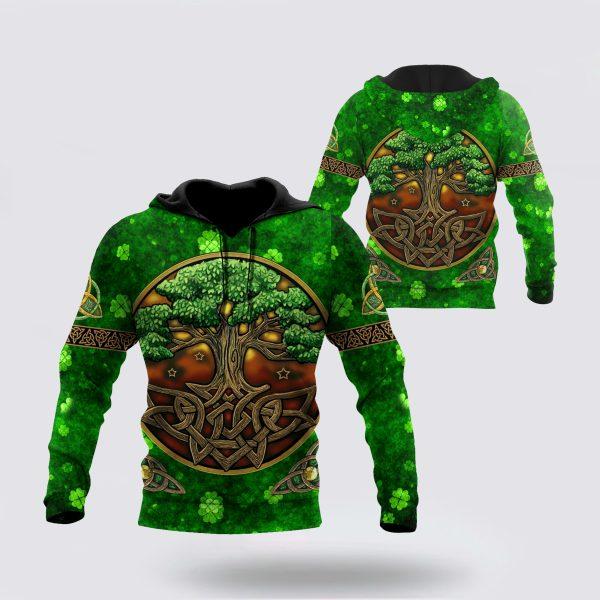 St Patrick’s Day Hoodie, Premium Tree Of Life Irish Saint Patrick’s Day 3D Printed Unisex Shirts Hoodie, St Patricks Day Shirts