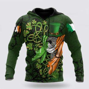 St Patrick s Day Hoodie Premium Unisex Hoodie Irish St Patricks Celtic Cross And Ireland Flag St Patricks Day Shirts 1 jbzugv.jpg