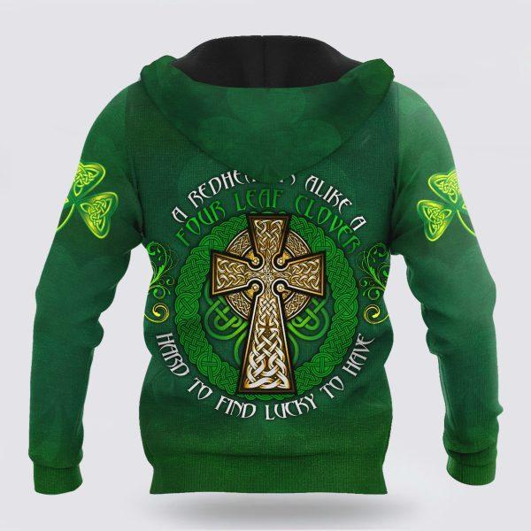 St Patrick’s Day Hoodie, Premium Unisex Hoodie Irish St Patricks Celtic Cross And Shamrock, St Patricks Day Shirts
