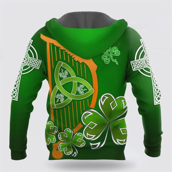 St Patrick’s Day Hoodie, Premium Unisex Hoodie Irish St Patricks Day The Harp The Shamrock And The Trinity, St Patricks Day Shirts