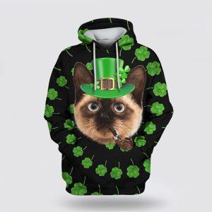 St Patrick’s Day Hoodie, Siamese Cat Saint…