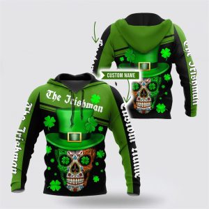 St Patrick’s Day Hoodie, Skull Irish St…
