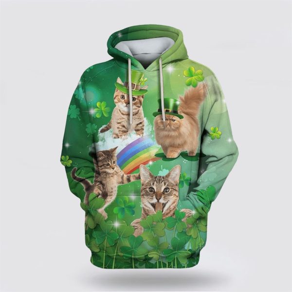 St Patrick’s Day Hoodie, St Patricks Day Hoodie Cute Cats, St Patricks Day Shirts