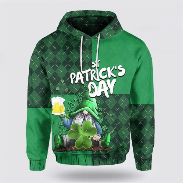 St Patrick’s Day Hoodie, St Patricks Day Hoodie Gnome Drinking Beer, St Patricks Day Shirts