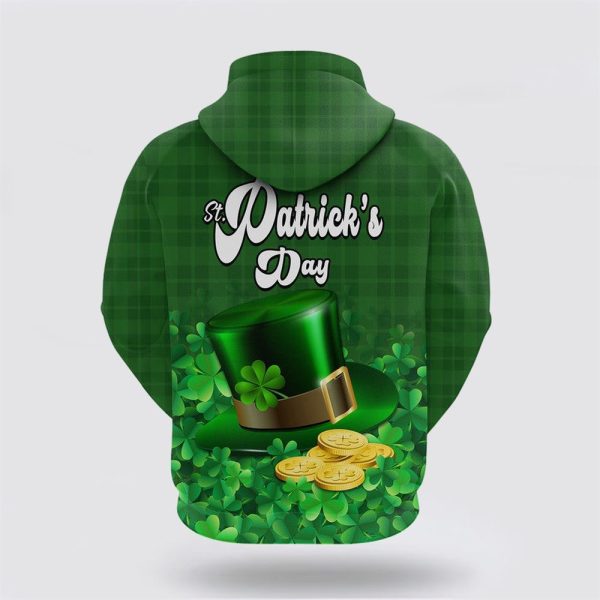 St Patrick’s Day Hoodie, St Patricks Day Hoodie Green Leprechaun Hat With Clover Leaf No2, St Patricks Day Shirts