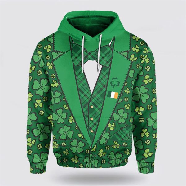 St Patrick’s Day Hoodie, St Patricks Day Hoodie Suit Four Leaves Clover Style, St Patricks Day Shirts