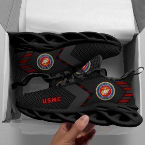 US Marine Corp Military Veterans Clunky Sneakers All Over Printed, Veterans Shoes, Max Soul Shoes
