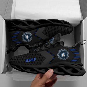 US Space Force Military Veterans Clunky Sneakers All Over Printed, Veterans Shoes, Max Soul Shoes