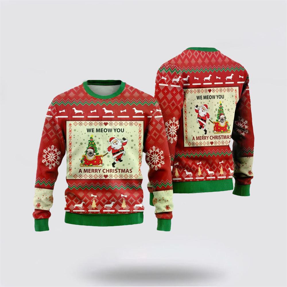 Ugly Christmas Cat Sweater, Birman Cat Ugly Christmas Sweaters, Cat Sweater Xmas, Cute Cat Sweater