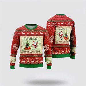 Ugly Christmas Cat Sweater, Russian Blue Ugly…