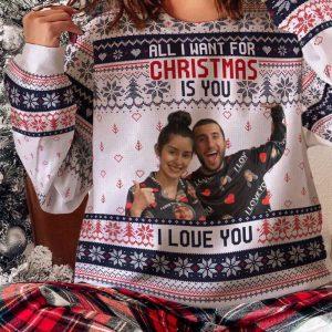 Ugly Christmas Sweater All I Want For Christmas Is You Personalized Photo Ugly Sweater Best Ugly Christmas Sweater 2 yweswe.jpg