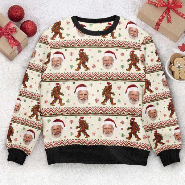 Ugly Christmas Sweater, Bigfoot Custom Photo, Personalized Ugly Sweater, Best Ugly Christmas Sweater