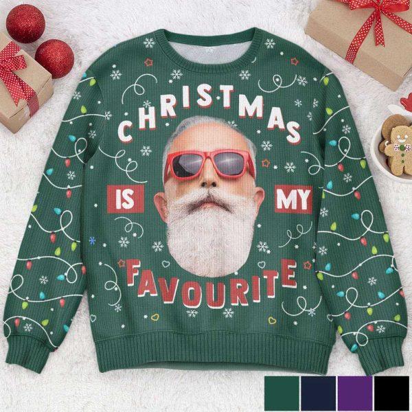 Ugly Christmas Sweater, Christmas Is My Favourite Led Light, Personalized Photo Ugly Sweater, Best Ugly Christmas Sweater