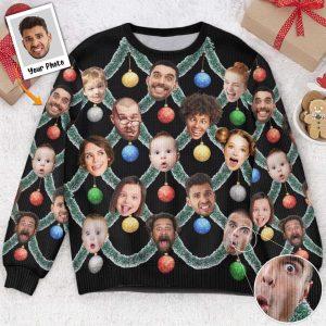 Ugly Christmas Sweater Christmas Tinsel Ugliest Sweater Funny Silly Face Personalized Photo Ugly Sweater Best Ugly Christmas Sweater 1 xchy1o.jpg
