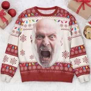 Ugly Christmas Sweater, Custom Face Big Head…