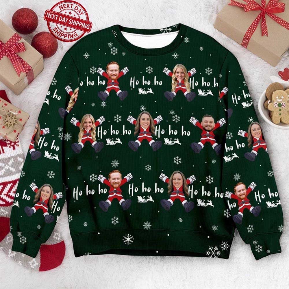 Ugly Christmas Sweater, Custom Face Christmas Family Xmas Leds, Personalized Photo Ugly Sweater, Best Ugly Christmas Sweater