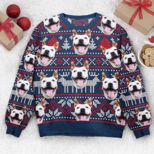 Ugly Christmas Sweater, Custom Face Pet, Personalized…