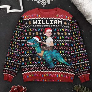 Ugly Christmas Sweater Custom Face Photo Dinosaur Flamingo Personalized Photo Kid s Ugly Sweater Best Ugly Christmas Sweater 3 adst5s.jpg