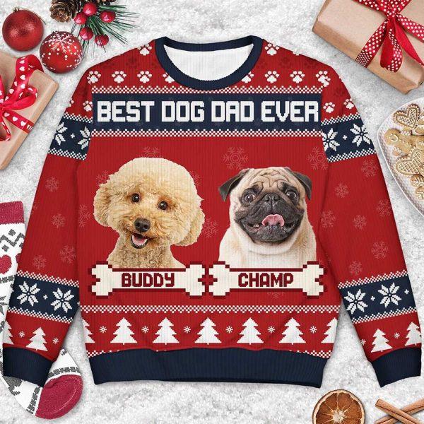 Ugly Christmas Sweater, Custom Photo Dog Ugly Christmas Sweater, Dog & Cat Personalized Ugly Sweater For Pet Owners, Best Ugly Christmas Sweater