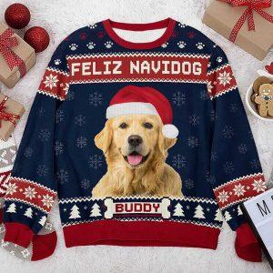 Ugly Christmas Sweater, Custom Photo Full Time…
