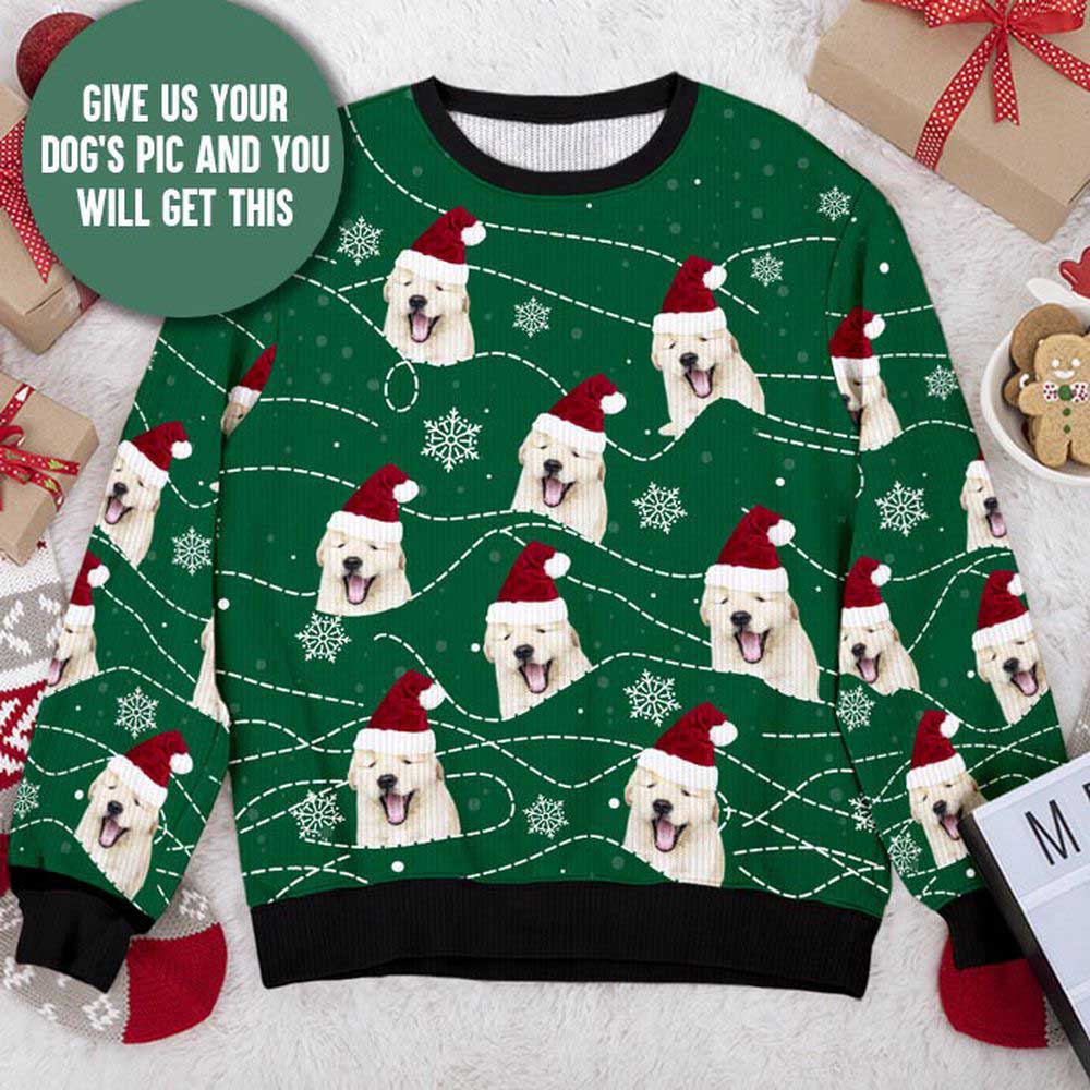 Ugly Christmas Sweater, Custom Your Puppy Photo Cute Funny Christmas Ugly Sweater Idea, Best Ugly Christmas Sweater