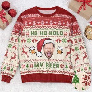 Ugly Christmas Sweater, Ho-Ho-Hold My Beer, Personalized…