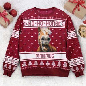 Ugly Christmas Sweater Ho Ho Horse Personalized Ugly Sweater Best Ugly Christmas Sweater 2 ml2tut.jpg