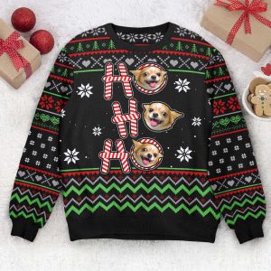 Ugly Christmas Sweater, Ho Ho Ho, Personalized…