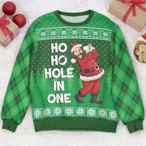 Ugly Christmas Sweater, Ho Ho Hole In…