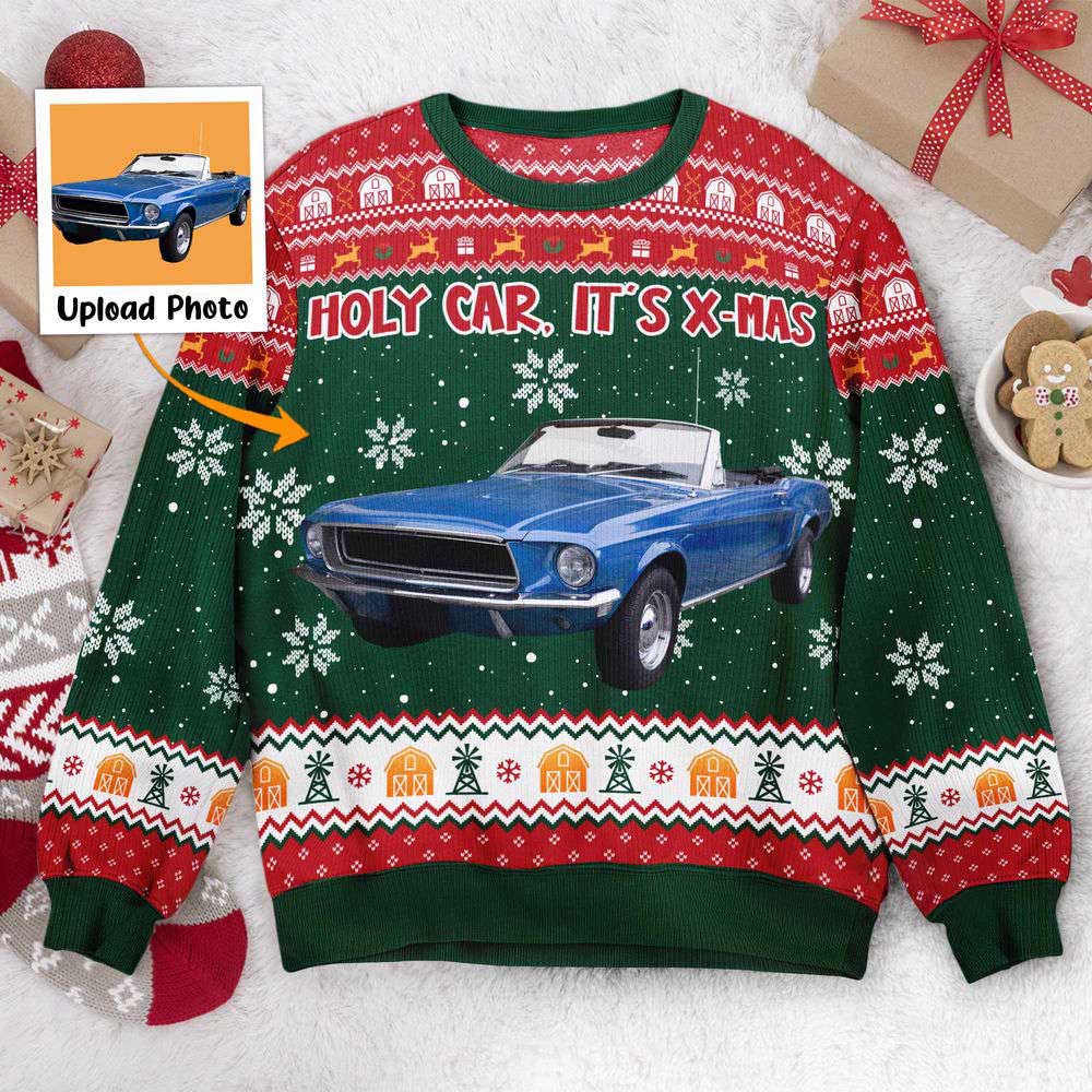 Ugly Christmas Sweater, Holy Car, It’S X-Mas, Personalized Photo Ugly Sweater, Best Ugly Christmas Sweater Ugly Christmas Sweater, Holy Car, It’S X-Mas, Personalized Photo Ugly Sweater, Best Ugly Christmas Sweater