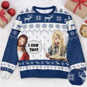 Ugly Christmas Sweater, I Saw That Jesus…
