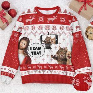 Ugly Christmas Sweater I Saw That Jesus Funny Meme Personalized Photo Ugly Sweater Best Ugly Christmas Sweater 2 wli4pz.jpg