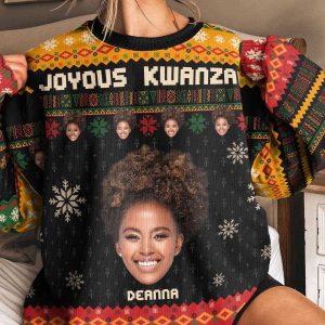 Ugly Christmas Sweater Joyous Kwanzaa Personalized Photo Ugly Sweater Best Ugly Christmas Sweater 3 bibz31.jpg