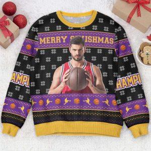 Ugly Christmas Sweater, Merry Swishmas, Personalized Photo…
