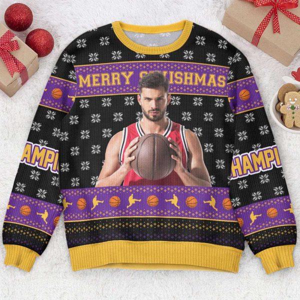 Ugly Christmas Sweater, Merry Swishmas, Personalized Photo Ugly Sweater, Best Ugly Christmas Sweater