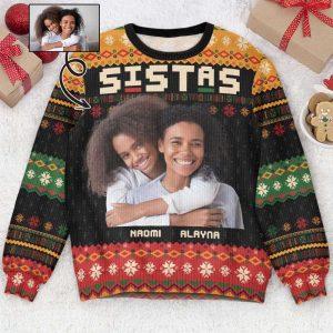 Ugly Christmas Sweater, Sistas Christmas, Personalized Ugly…