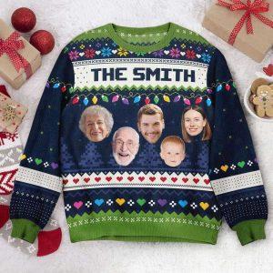 Ugly Christmas Sweater, The Family, Personalized Photo…