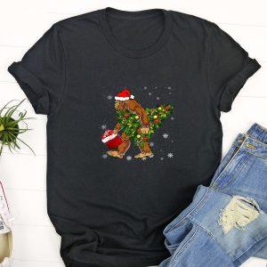 Ugly Christmas T Shirt, Bigfoot Carrying Christmas Tree Sasquatch Believer T Shirt, Funny Christmas T Shirt, Christmas Tshirt Designs