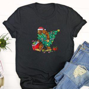 Ugly Christmas T Shirt, Bigfoot Christmas Tree Lights Xmas Boys Men Sasquatch Lovers T Shirt, Funny Christmas T Shirt, Christmas Tshirt Designs
