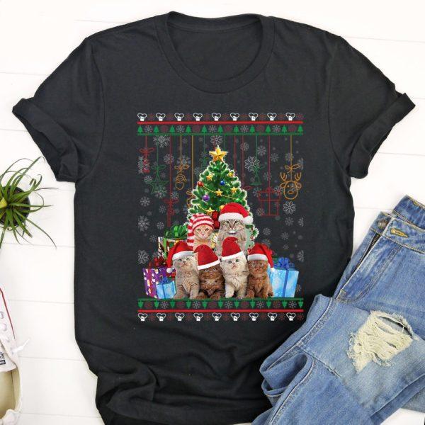 Ugly Christmas T Shirt, Cat Christmas Funny Ugly Women Men Merry Gift T Shirt, Christmas Tshirt Designs