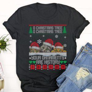 Ugly Christmas T Shirt, Christmas Cat Lover…